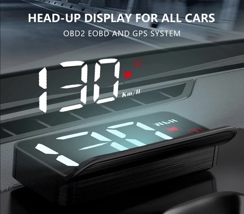 Head Up Display cu proiectie pe parbriz, OBD 2, Alarma Automata