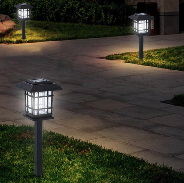 Set 6 x lampa solara felinar LED 40 cm, Alb cald