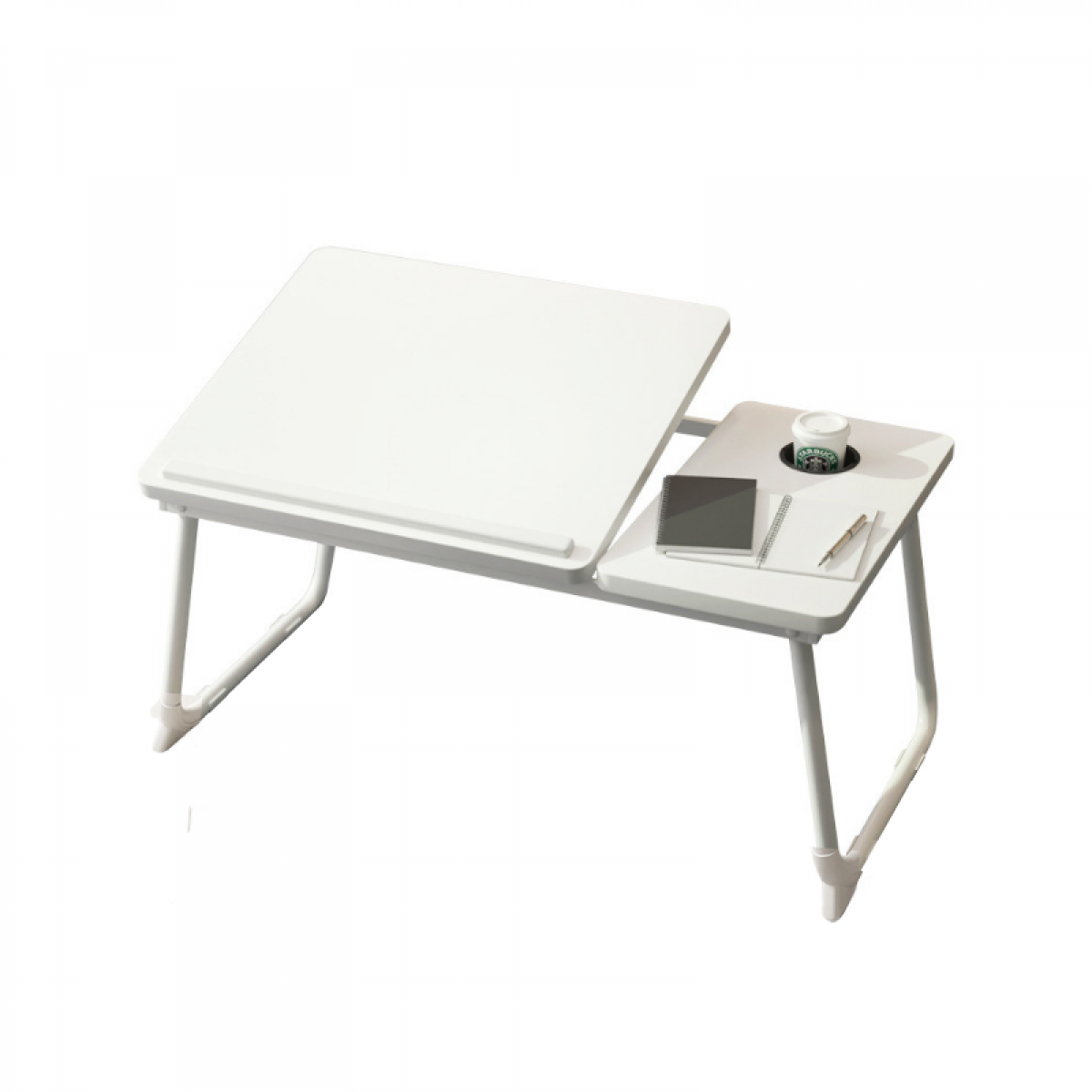 Masa pliabila pentru laptop, reglabila 5 pozitii, Alb