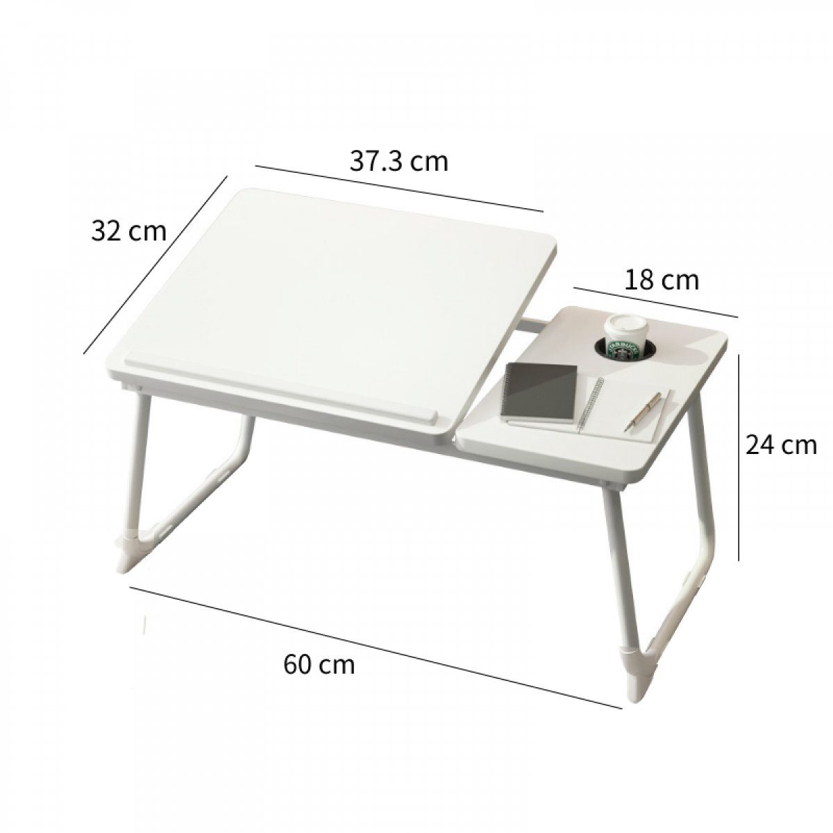 Masa pliabila pentru laptop, reglabila 5 pozitii, Alb