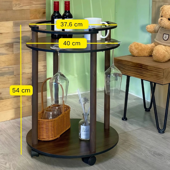 Masa rotunda, 2 blaturi din MDF, 54 cm