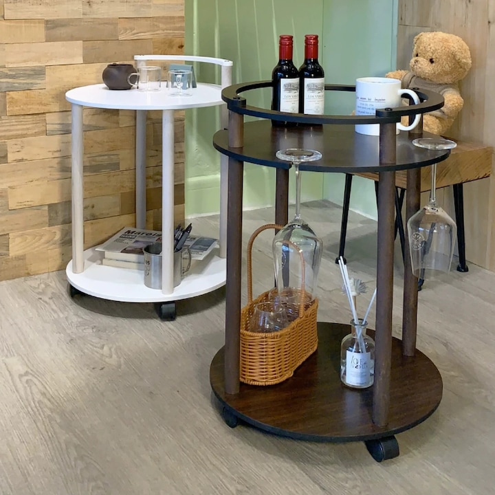 Masa rotunda, 2 blaturi din MDF, 54 cm