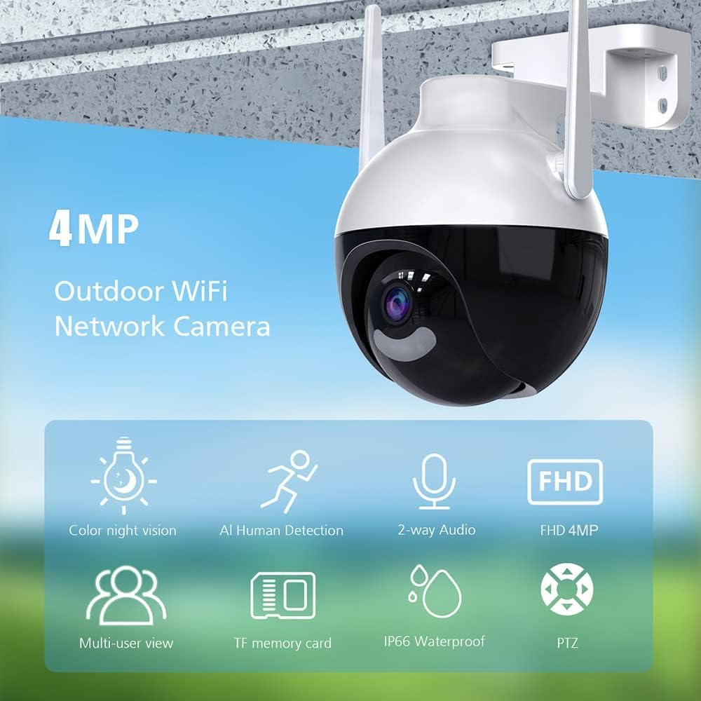 Camera Wi-Fi Smart V380 PTZ Camera 4MP