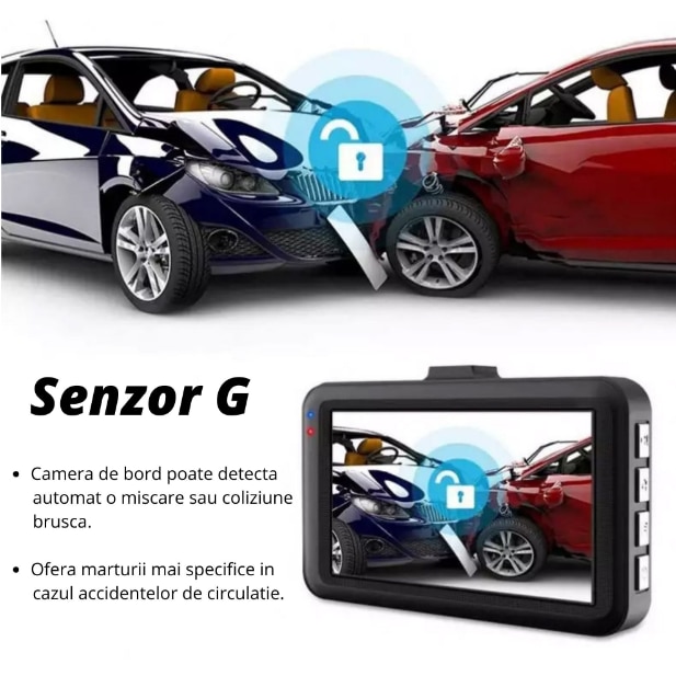Camera Auto DVR Full HD 1080p, Ecran LCD 3 Inch, Senzor G