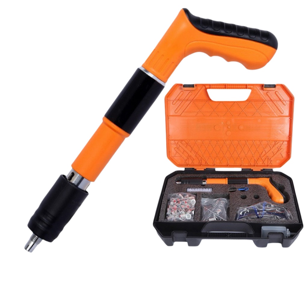 Pistol pentru nituri, 100 de cuie, pentru ziduri de beton si caramida
