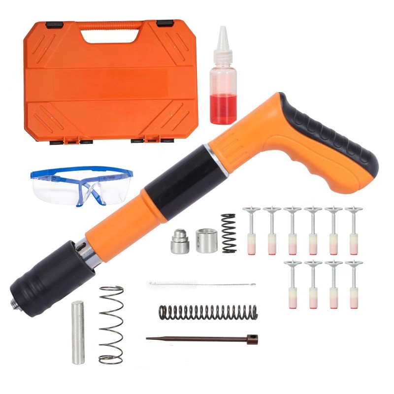 Pistol pentru nituri, 100 de cuie, pentru ziduri de beton si caramida