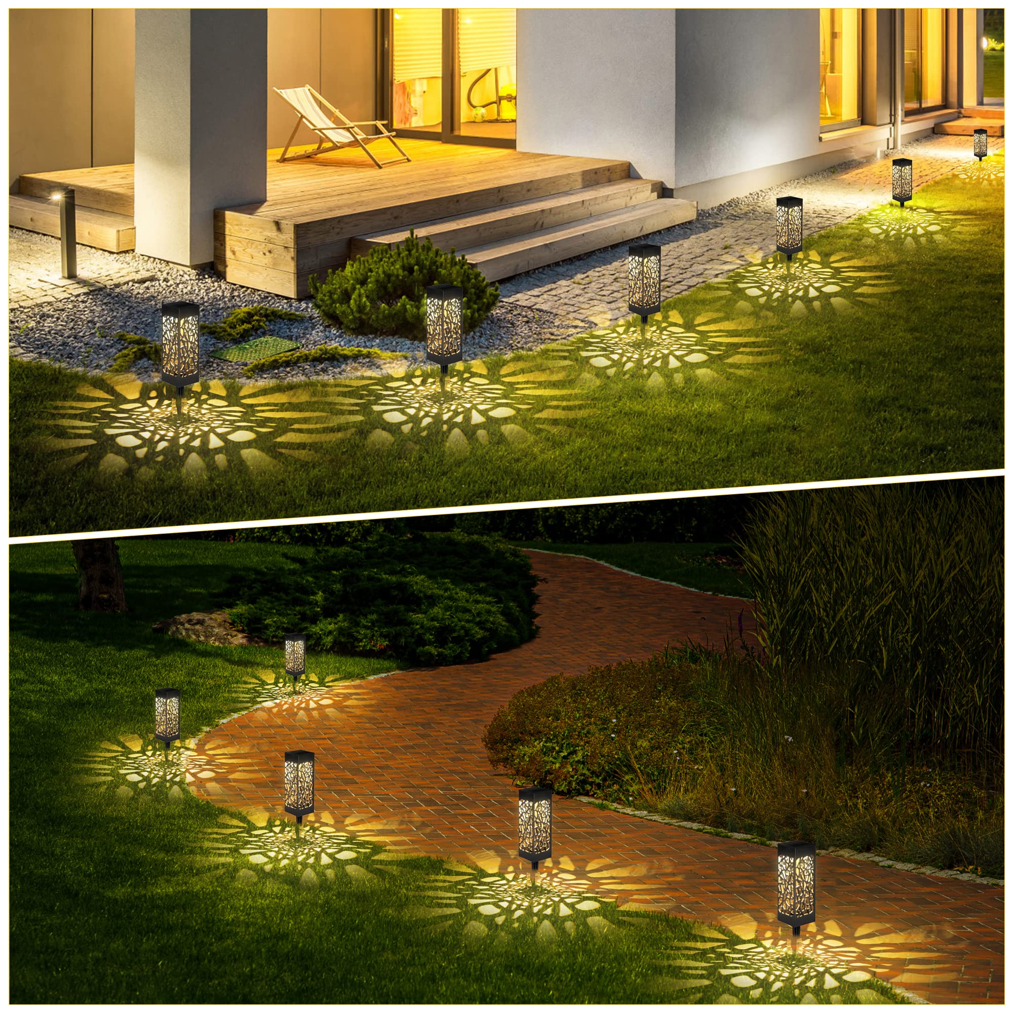 Set 6 x Lampa solara LED Alb cald