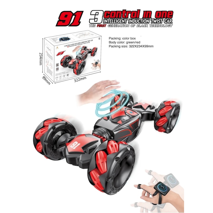 Masinuta cascadorii cu telecomenzi si control prin gesturi, Rosu