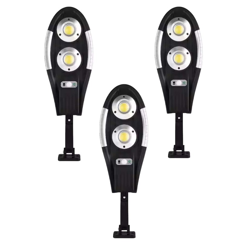 Set 3 x Lampa Solara Jortan 60 LED COB, 2 Celule, 120W, Senzor de Miscare