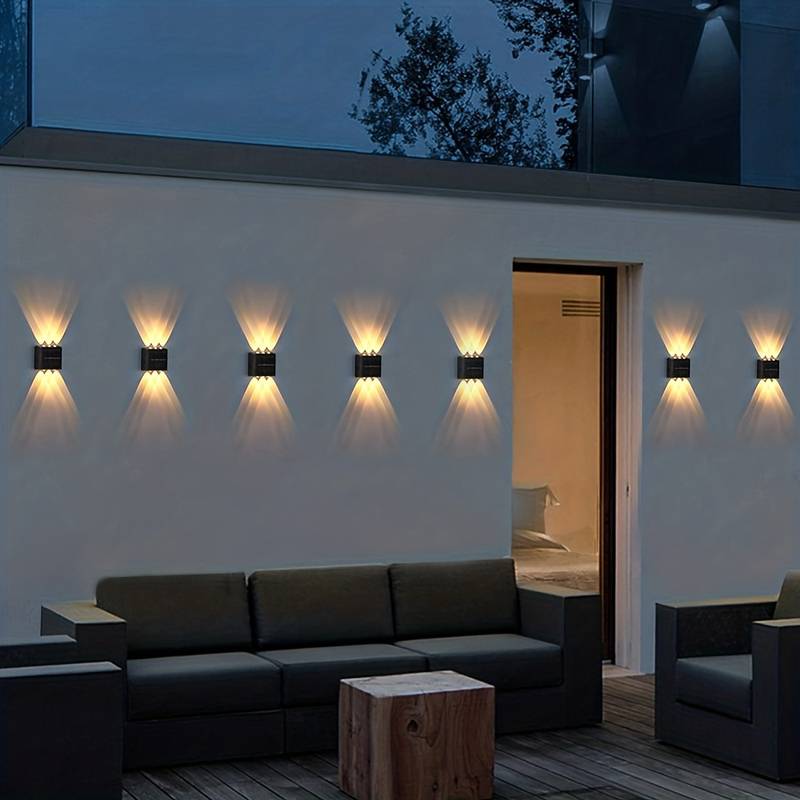 Set 4 x lampa solara 2 LED cu lumina bidirectionala