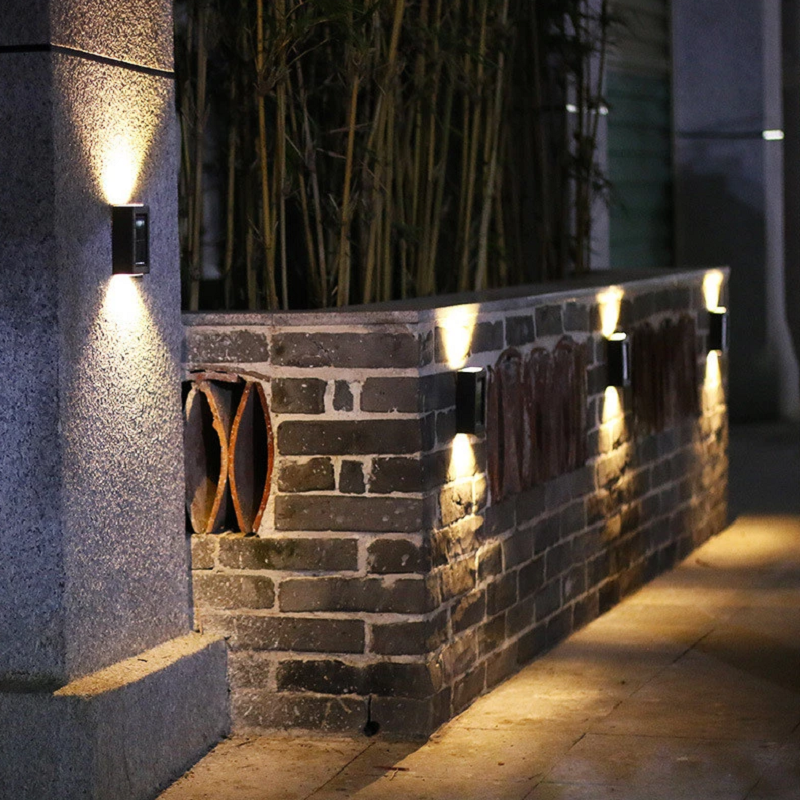 Set 4 x lampa solara 2 LED cu lumina bidirectionala