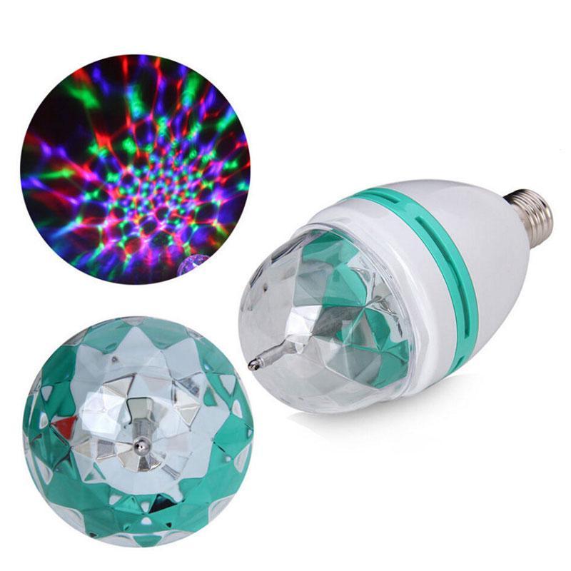 Set 2 x Bec rotativ disco cu led RGB E27