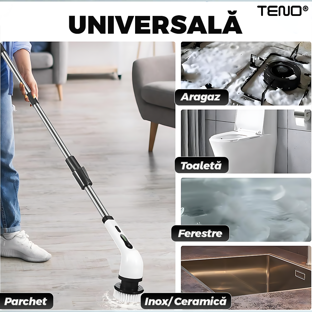 Perie electrica rotativa 9 capete inlocuibile, 2 viteze reglabile
