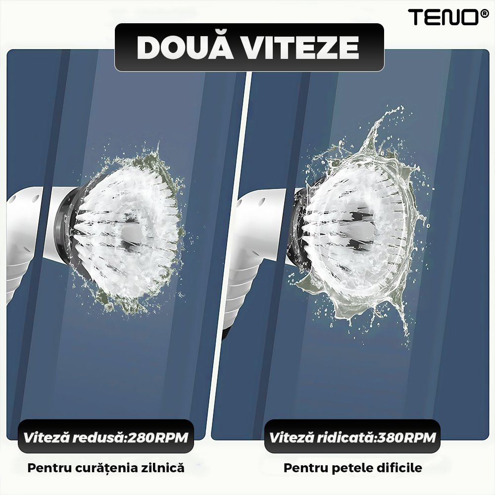 Perie electrica rotativa 9 capete inlocuibile, 2 viteze reglabile