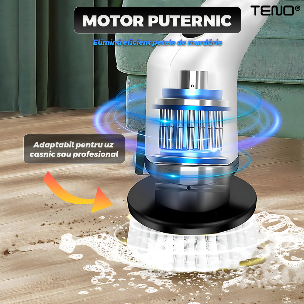 Perie electrica rotativa 9 capete inlocuibile, 2 viteze reglabile