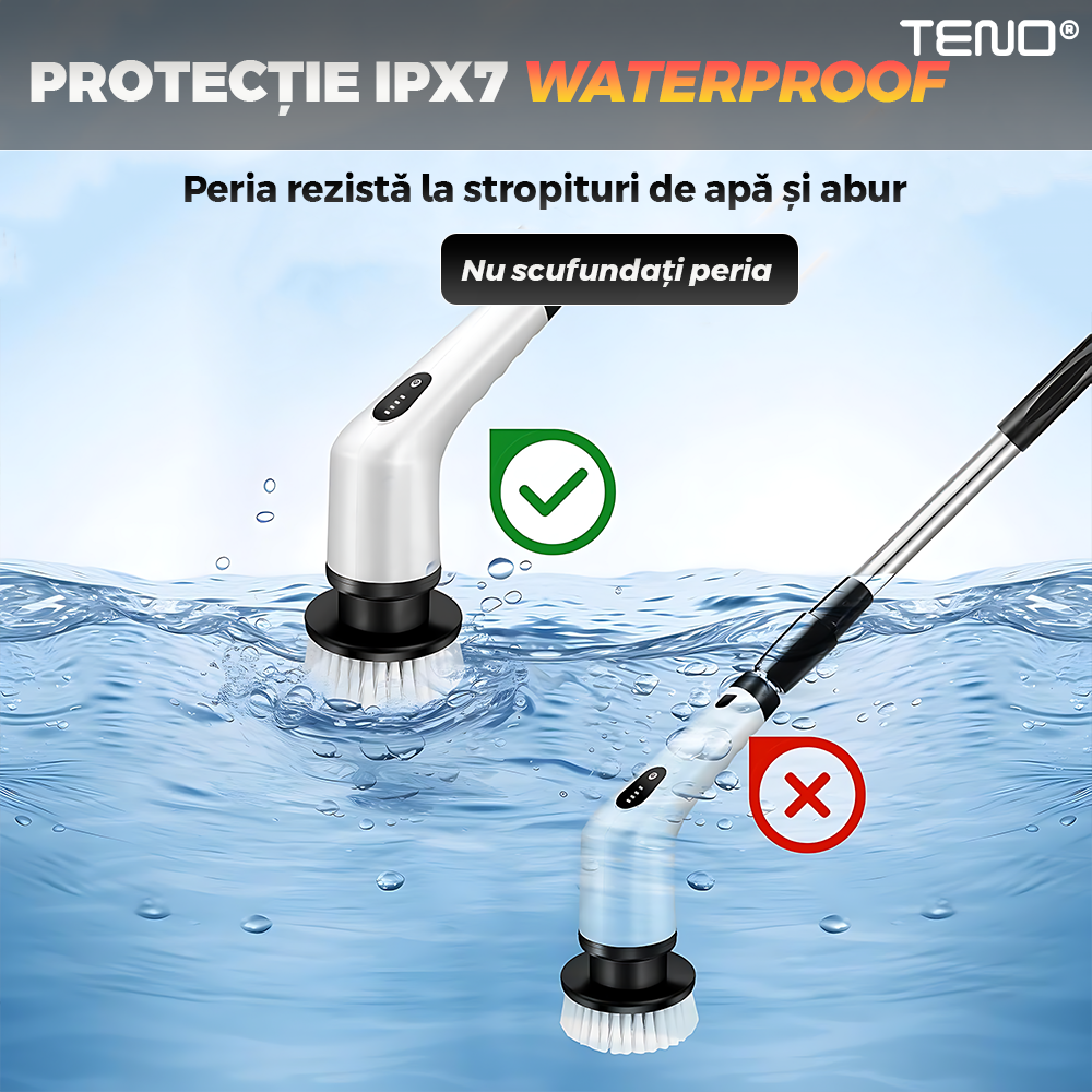 Perie electrica rotativa 9 capete inlocuibile, 2 viteze reglabile