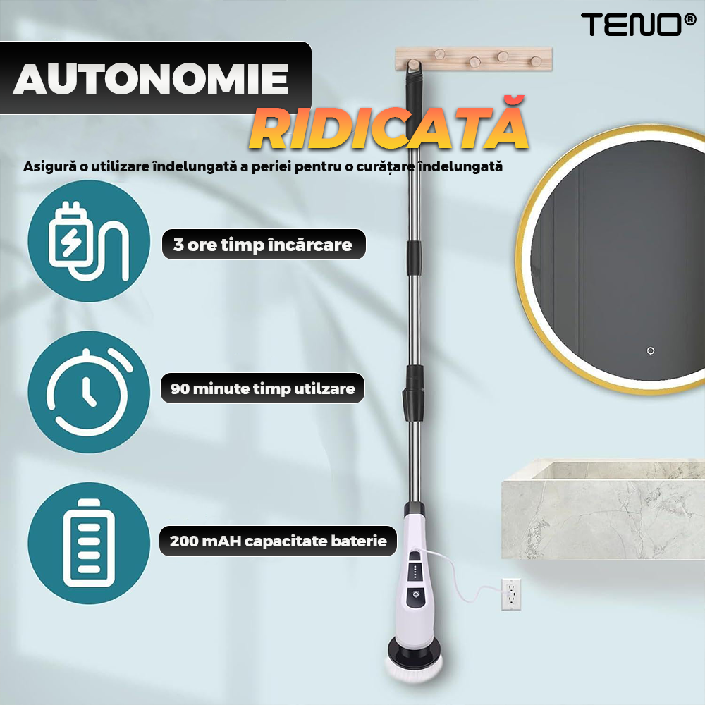 Perie electrica rotativa 9 capete inlocuibile, 2 viteze reglabile