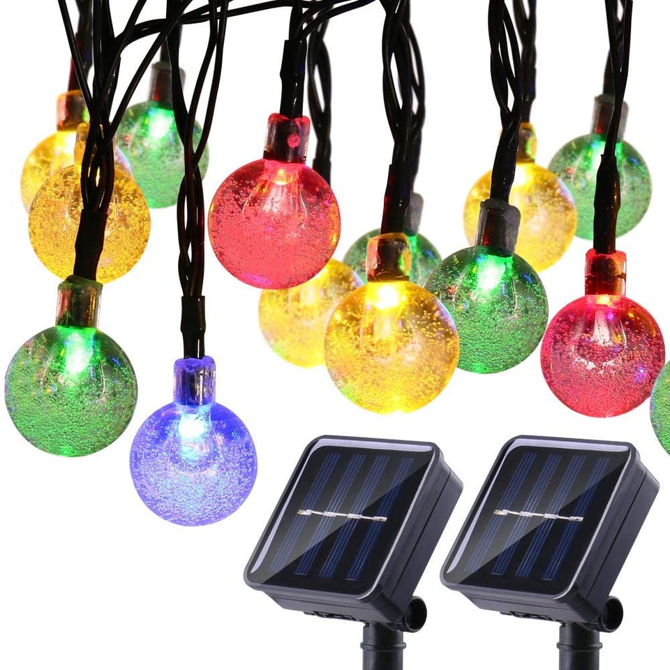 Set 2 x Instalatie solara LED 30 globulete, Multicolor