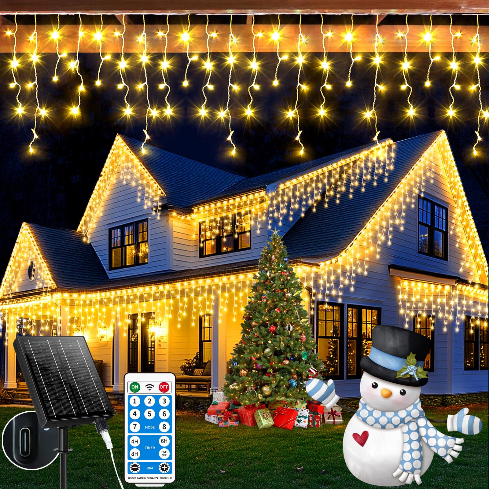 Instalatie lumini 640 LED, 25 Metri, Alb cald