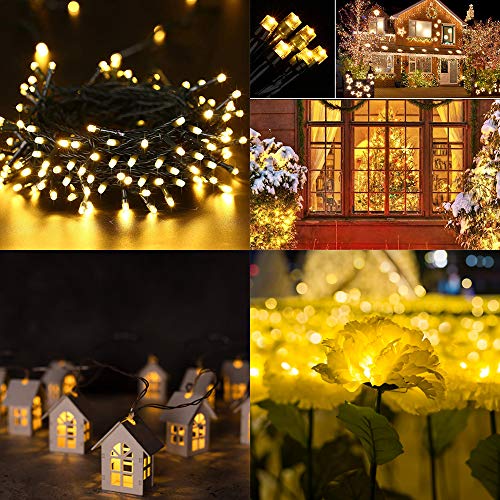 Set 2 x Instalatie solara Alb cald, 100 LED, exterior