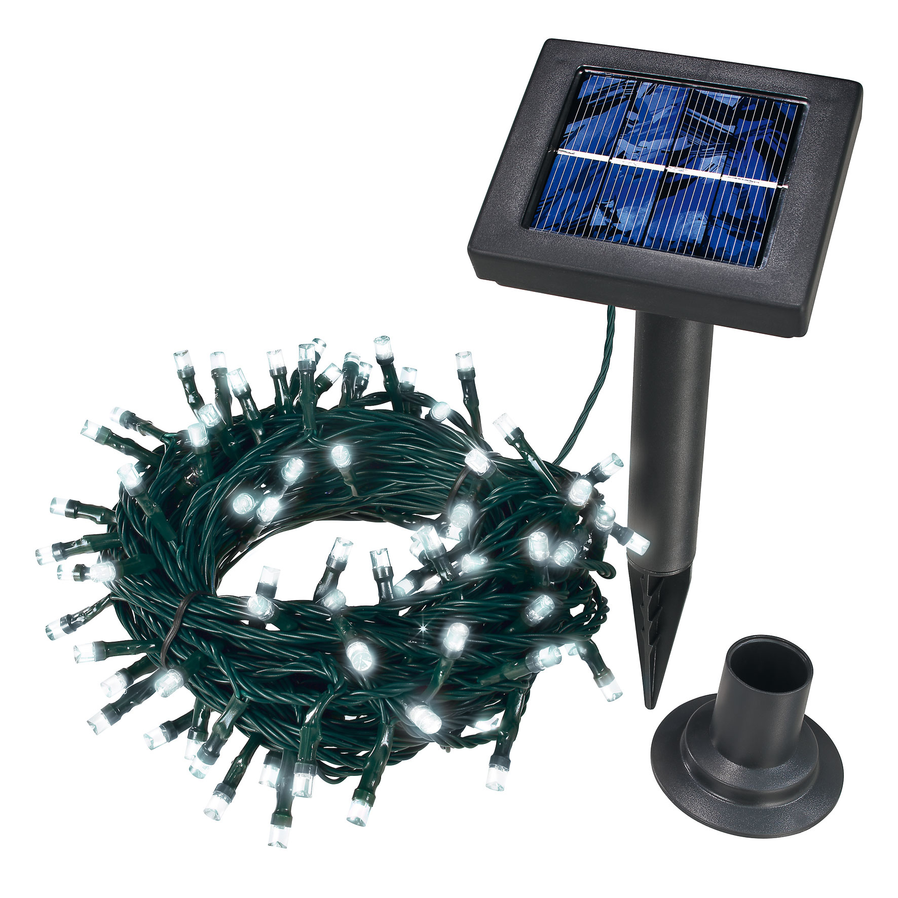 Set 2 x Instalatie solara Alb rece, pentru exterior - 100 LED
