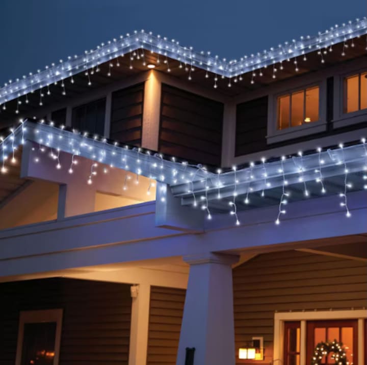 Instalatie cu franjuri 30 M, 1200 LED, Alb Rece
