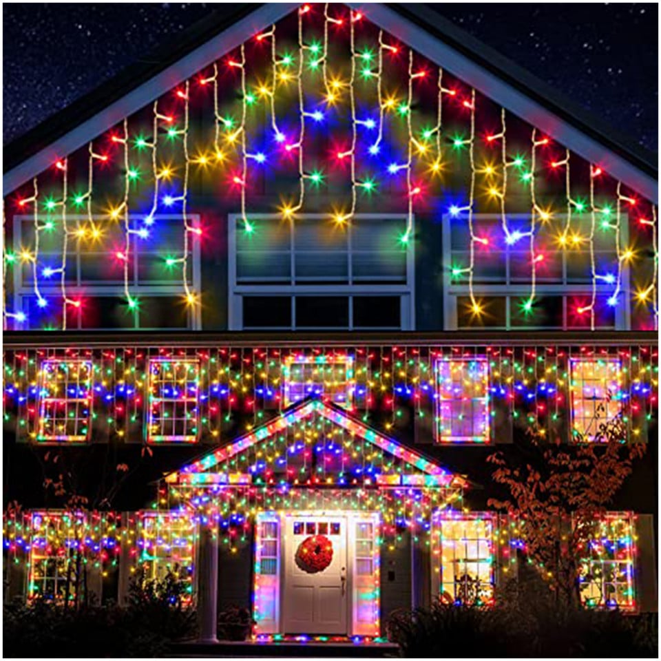 Instalatie cu franjuri 30 M, 1200 LED, Multicolor