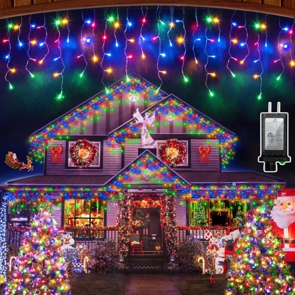 Instalatie cu franjuri 30 M, 1200 LED, Multicolor