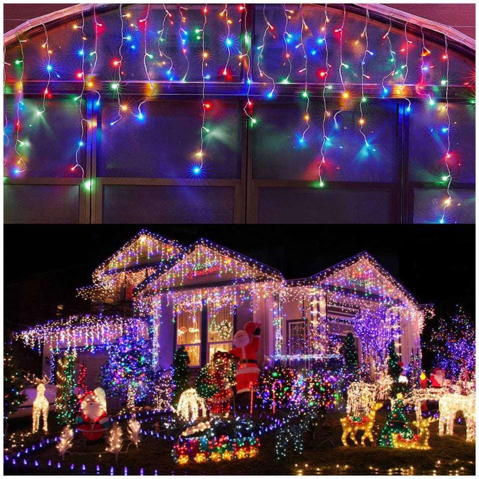 Instalatie cu franjuri 30 M, 1200 LED, Multicolor