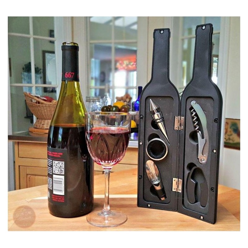 Set elegant de vin cu 6 accesorii