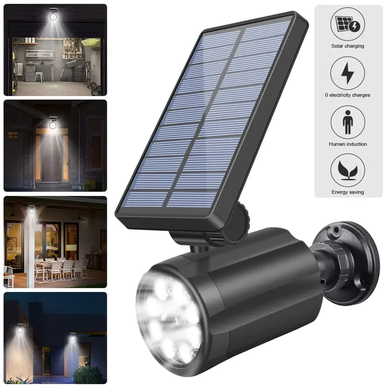 Camera falsa solara LED, IP 44, senzor de miscare, Negru