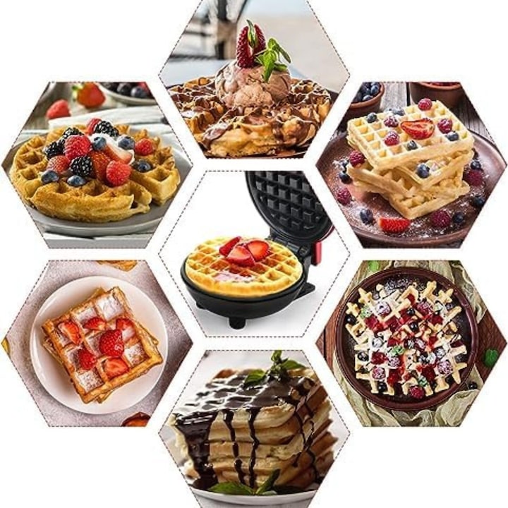 Mini aparat de facut gofre, invelis antiaderent