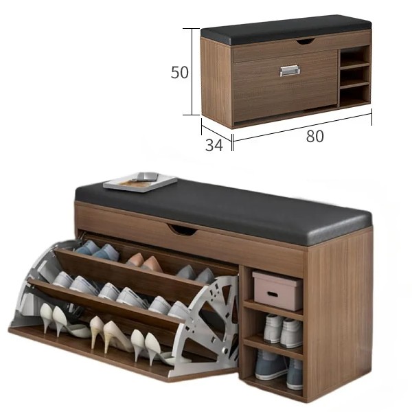 Dulap pentru pantofi, 80 x 34 x 50 cm, Maro, 30 kg