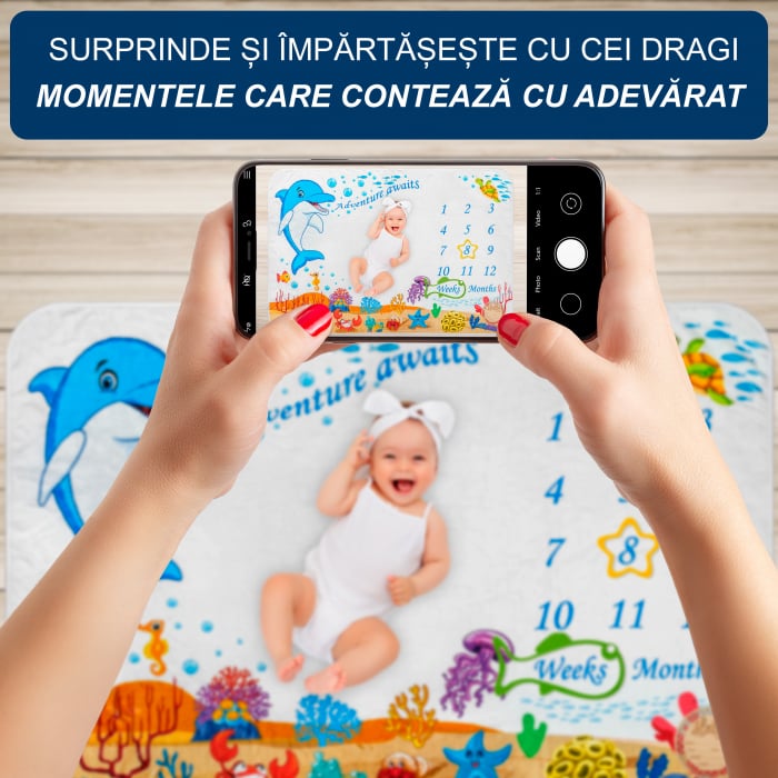 Paturica Aniversara Milestone, 100x150 cm