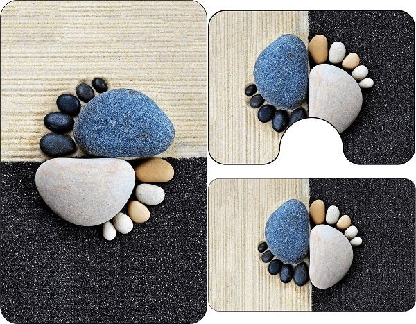 Set 3 covorase antiderapante de baie, Stones