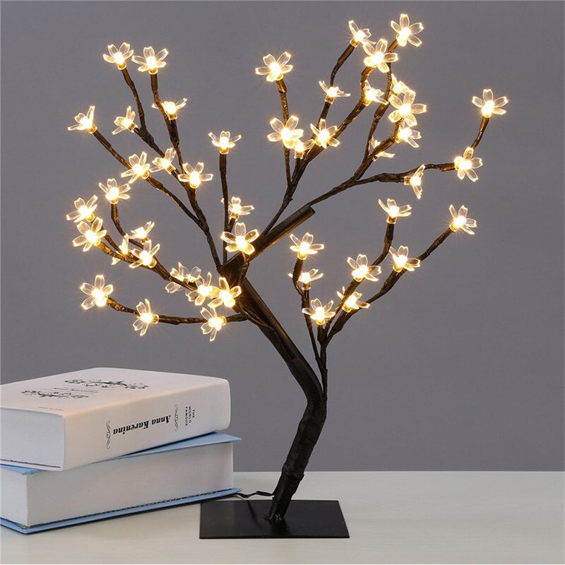 Copac decorativ cu flori de cires, 24 LED