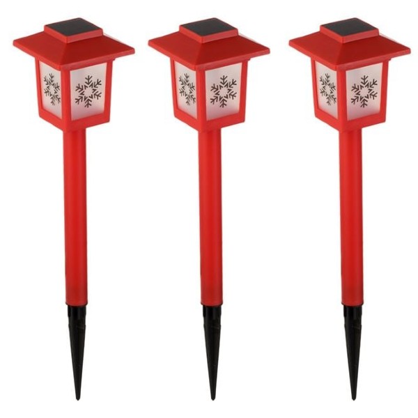 Set 3 x Felinar Solar Stick de Craciun, 38 cm