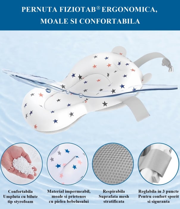 Cadita pliabila bebelusi, pernuta ergonomica si salteluta, Roz