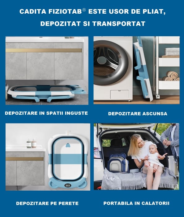 Cadita pliabila bebelusi, pernuta ergonomica si salteluta, Turcoaz