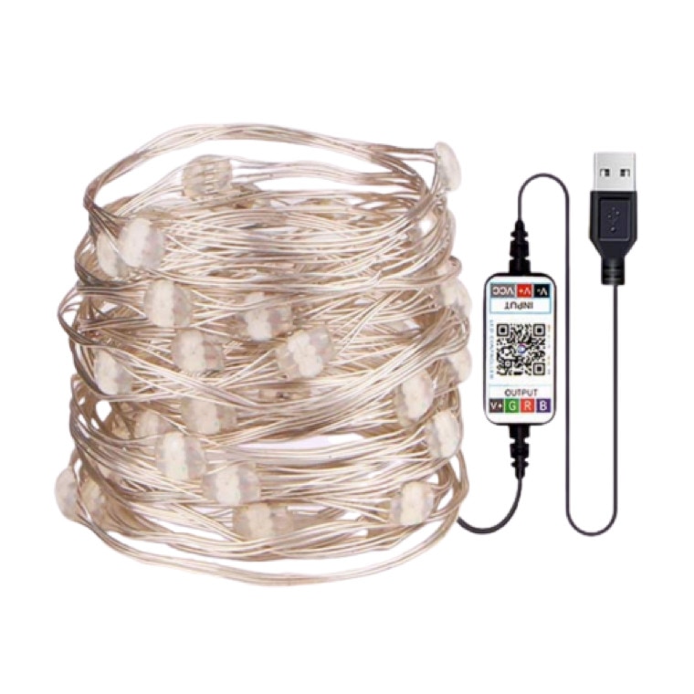 Instalatie de Craciun RGB 10 Metri, Control Bluetooth prin Aplicatie