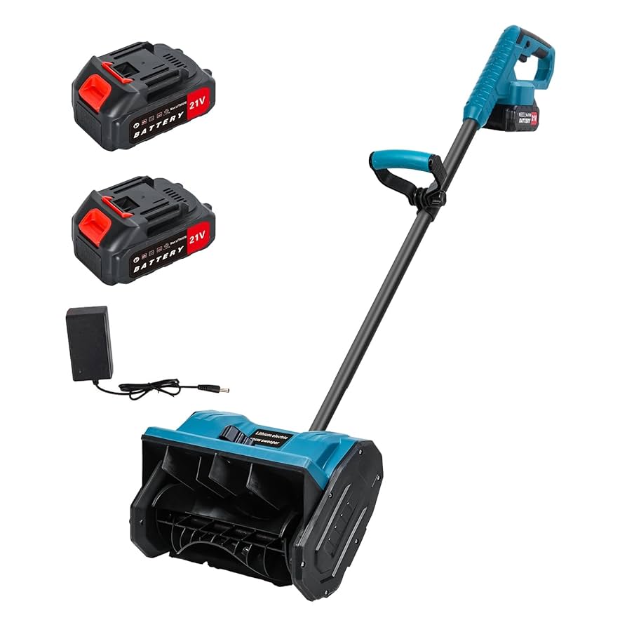 Lopata electrica pentru zapada, 2 baterii reincarcabile, lame spiralate