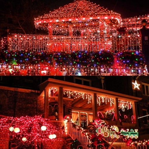 Set 4 x Instalatie LED 70 LED, 7 metri, Rosu