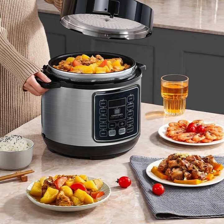 Multicooker 6L, 14 programe, Oala electrica cu gatire sub presiune
