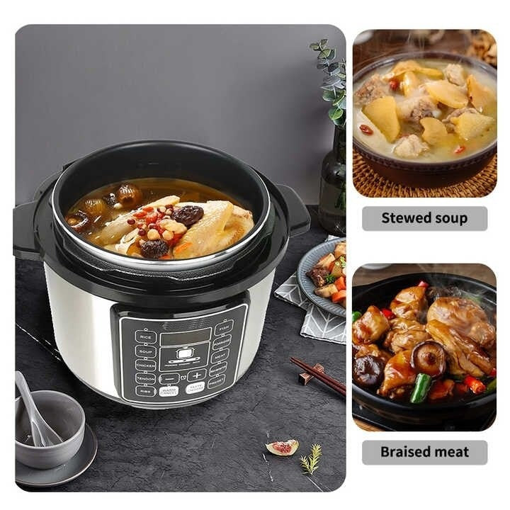 Multicooker 6L, 14 programe, Oala electrica cu gatire sub presiune