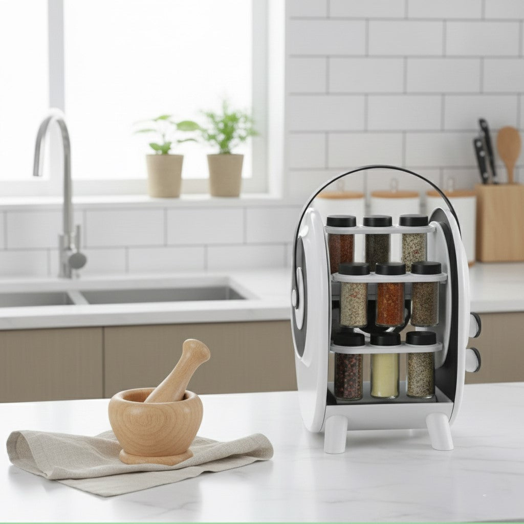 Suport rotativ portabil pentru condimente