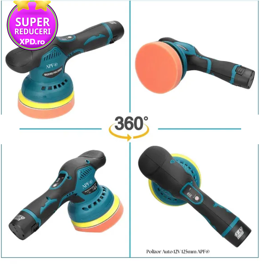Aparat Polish Auto Profesional cu 2 Acumulatori 48V, 8 Viteze