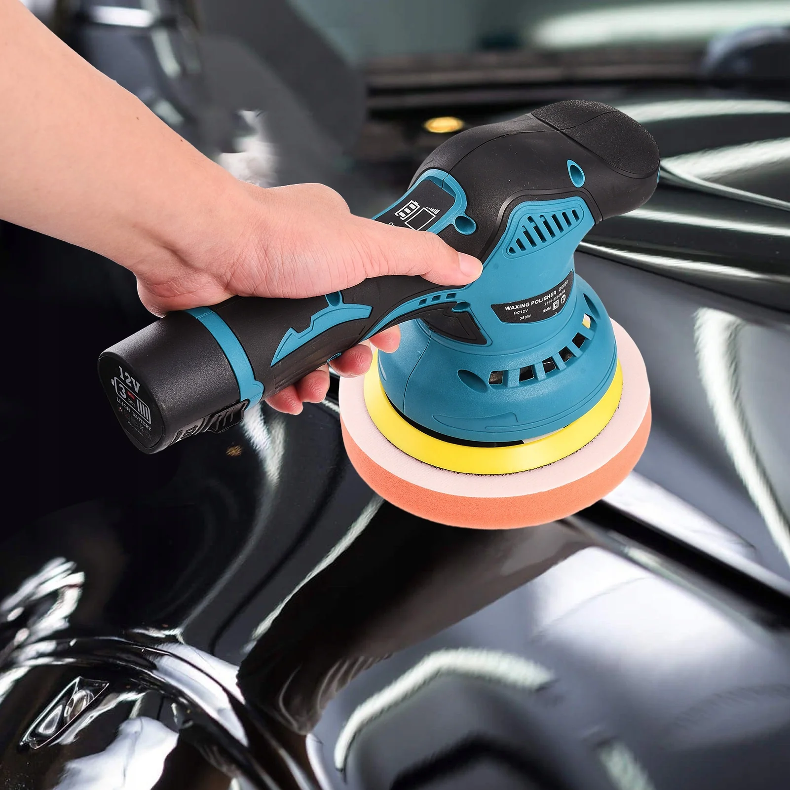 Aparat Polish Auto Profesional cu 2 Acumulatori 48V, 8 Viteze