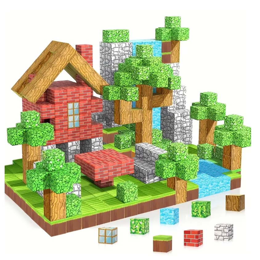 Set 140 cuburi magnetice Mine Craft