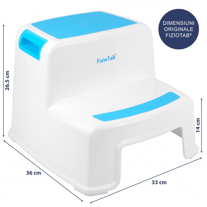 Scaunel inaltator WC pentru copii, Two Step Stoll Alb/Albastru