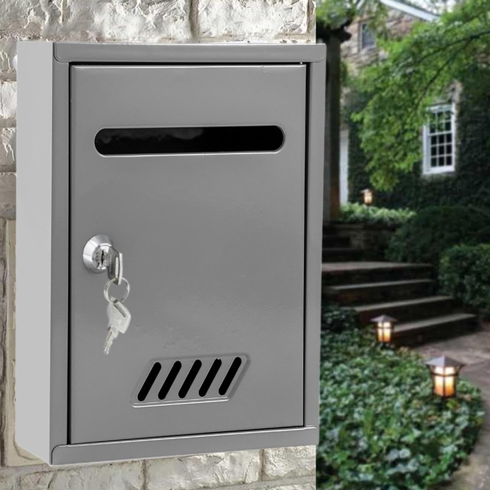 Cutie postala metalica, Gri